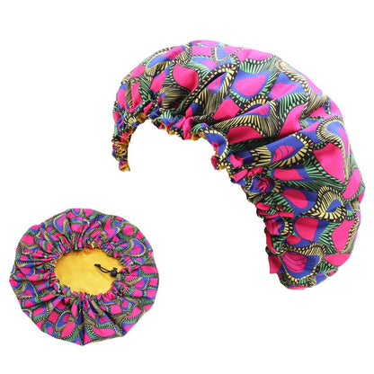 2 pcs/set Schlafmütze für Eltern und Kinder Afrikanischer Druck, Turban Haarabdeckung