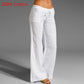 Celmia Vintage Damen Breite Bein Hose 2023, Sommer Palazzo Mode lange Hosen