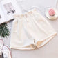 Elastische Hohe Taille Shorts Oversize für Damen, Kurze Jeans lose Breite Bein