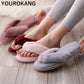 Herbst Winter Frauen Hausschuhe Indoor Boden Flip Flops Mode Pelzigen, warme Pantoffel, Weiche Baumwolle