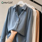 Frauen Pullover Blusen 2023,  Langarm Lose Bluse