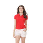 Mehrfarbiges Kurzarm Damen-POLO-Hemd, Sommeroberteile,  elastischer Hemdkragen, 100 % Baumwolle