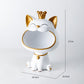 Krone Katze Statue Dekor, Nette Katze Skulptur für Wohnzimmer, Schreibtisch Aufbewahrungsbox