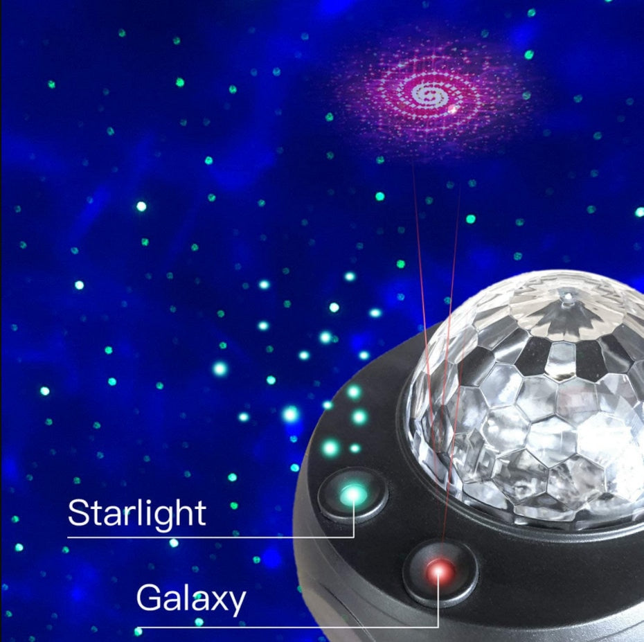 LED Sternenhimmel Projektor Nachtlicht Galaxy Star Projektor Ocean Wave, Nachtlampe mit Musik Bluetooth Lautsprecher für Kinder