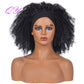 Hair Big Afro Kinky Curly Stirnband Perücken für Frauen Synthetisches Haar Perücken Turban Wrap Hair Style