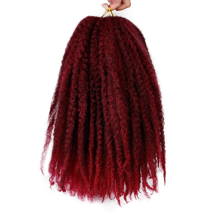Black Star 18 Zoll Afro Kinky Curly Marley, Haar Ombre Synthetische Marley, Zöpfe Haarverlängerungen für Frauen