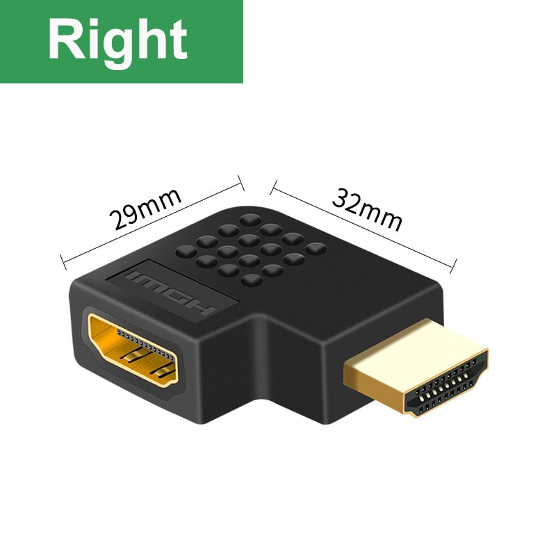 HDMI-kompatibler Adapter 90, 270 Grad rechts Stecker zu Buchse Konverter Extender für PS4 HDTV Projetor Laptop Monitor 1.4 Konverter