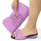 2023 neuestes italienisches Design Mode afrikanische Frauen, niedrige Ferse bequeme Schuhe und Taschen Set