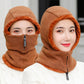 1pcs Frauen-Winter-Strickmütze, Pelz gefüttert warme Wintermützen für Frauen mit Reißverschluss