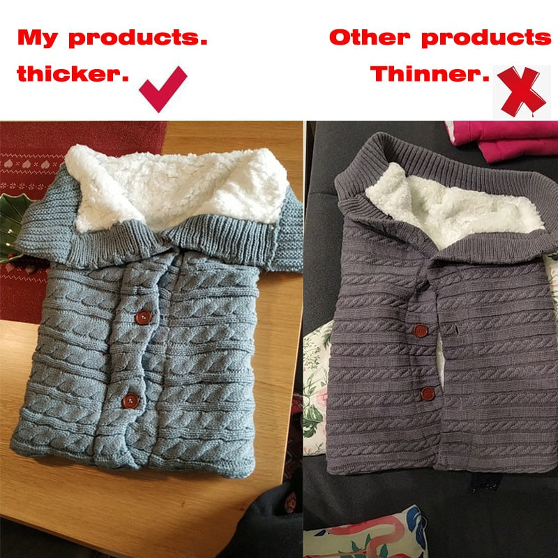Herbst und Winter Babyschlafsack, Outdoor Button Baby Strickschlafsack
