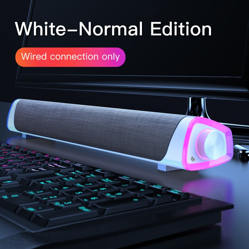 3D Surround Soundbar Bluetooth 5.0 Lautsprecher Kabelgebundene Computer-Lautsprecher Stereo Subwoofer Soundbar für Laptop PC Theater TV Aux 3.5mm