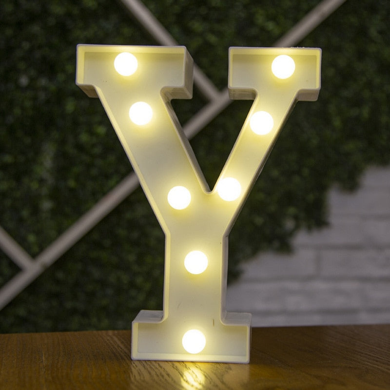 Alphabet Buchstaben LED-Leuchten, Leuchtzahl Lampe, Dekor Batterie, Nachtlicht für Zuhause Hochzeit Geburtstag Weihnachtsfeier Dekoration