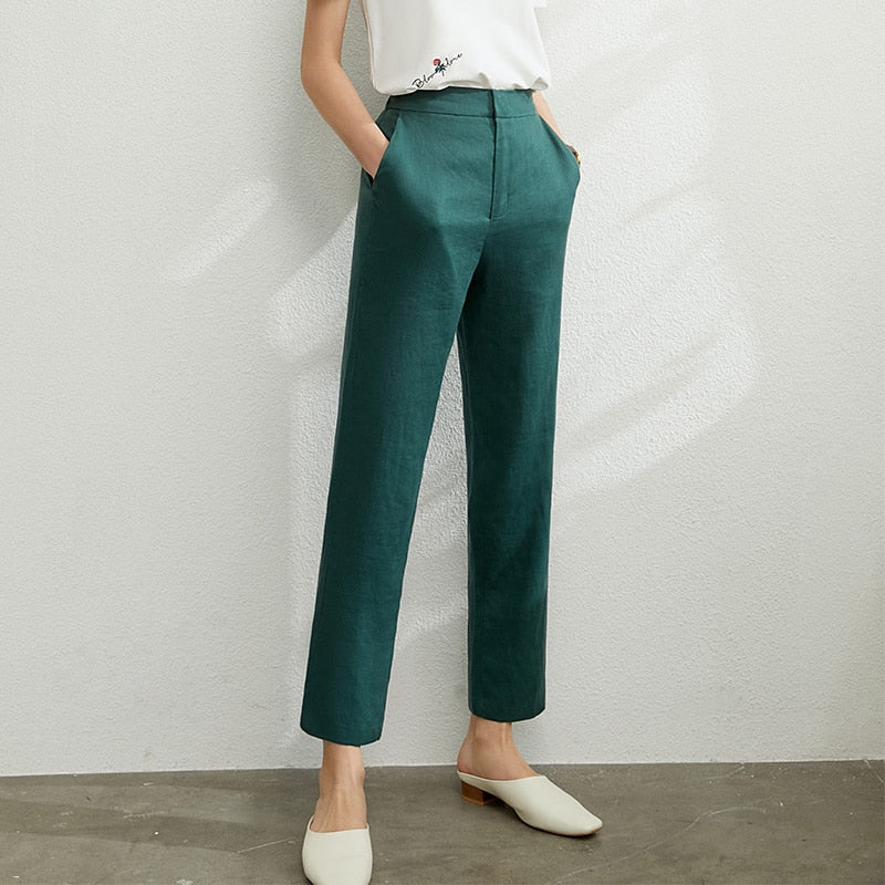 Damen Zweireihiger Anzug, Mantel Hohe Taille Solide Kurz & lange Hose