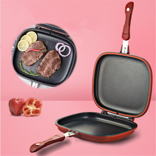Doppelseitige Grillpfanne, Bratpfanne Skillet Grill Langlebige Antihaftpfannen