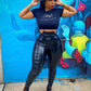 Casual Damen Leder Hosen, Streetwear Party Nacht Kleidung Für Frauen