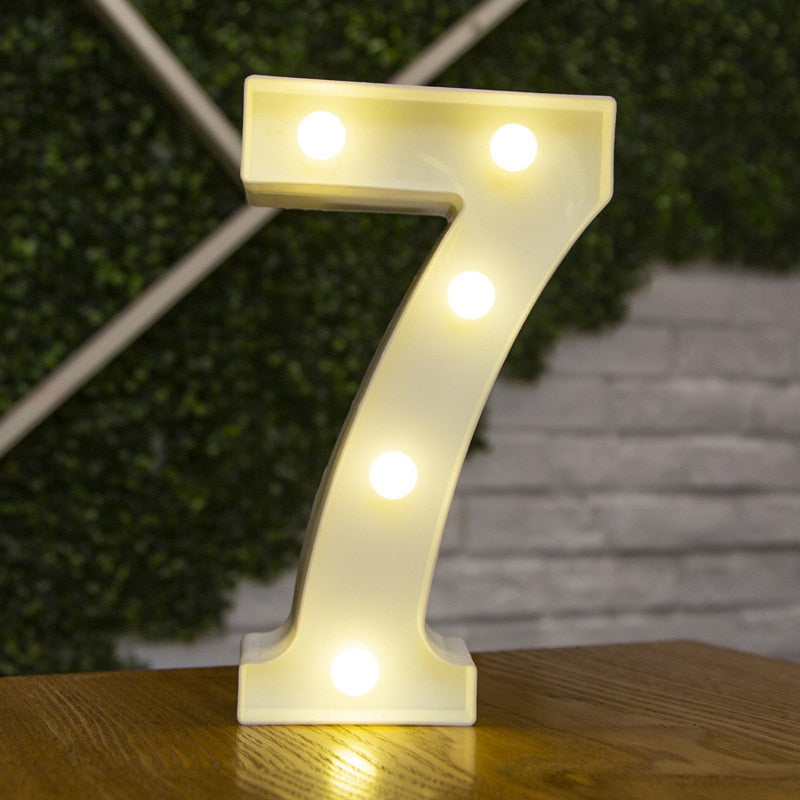 Alphabet Buchstaben LED-Leuchten, Leuchtzahl Lampe, Dekor Batterie, Nachtlicht für Zuhause Hochzeit Geburtstag Weihnachtsfeier Dekoration