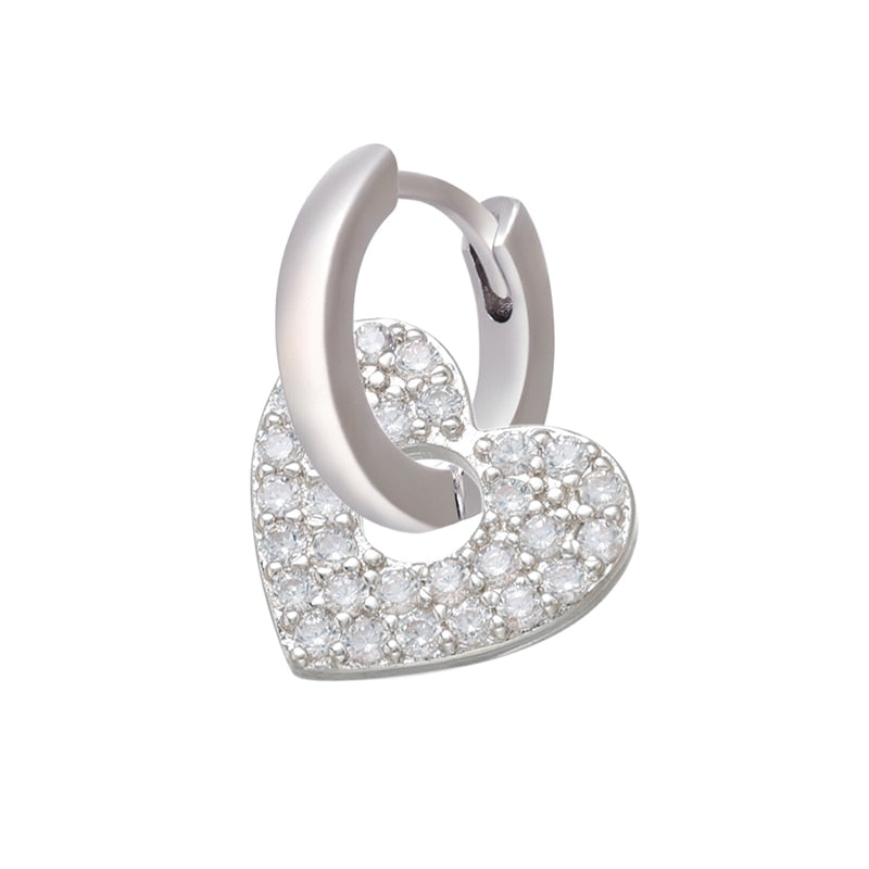 1 stück CZ kristall kleine creolen Exquisite Gold Farbe Stern-Herz, nette Damen Ohrringe für Geschenke