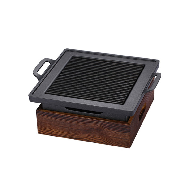 Tragbarer BBQ-Grill Koreanischer japanischer Barbecue-Grill, Antihaft Holzkohle-BBQ Ofen