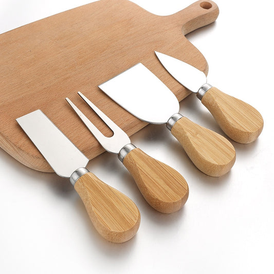 4 teile/satz Holzgriff Messer Sets, Eiche Bambus Käseschneider