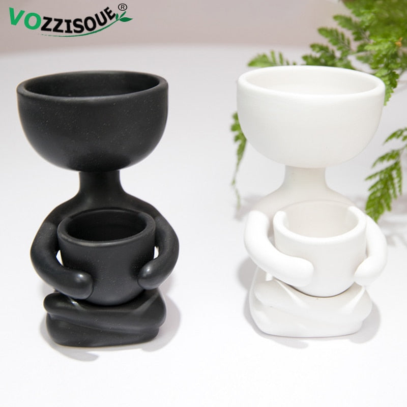Personalisierter Keramik-Blumentopf, Handgefertigte Handwerkvase für Heimdekoration