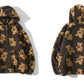 Fleece Fuzzy Kapuzen-Sweatshirt Streetwear, Hip Hop Bear Print Halber Reißverschluss Flauschige Pullover