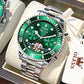 Herren Edelstahl Mechanische Uhr, Automatikuhr Luxus Wasserdichte Sport Herrenuhr