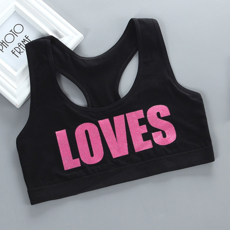 Kinder & Mädchen BH Unterwäsche für die Pubertät, Mädchen Tops Thema Liebe, Teenager Kleidung