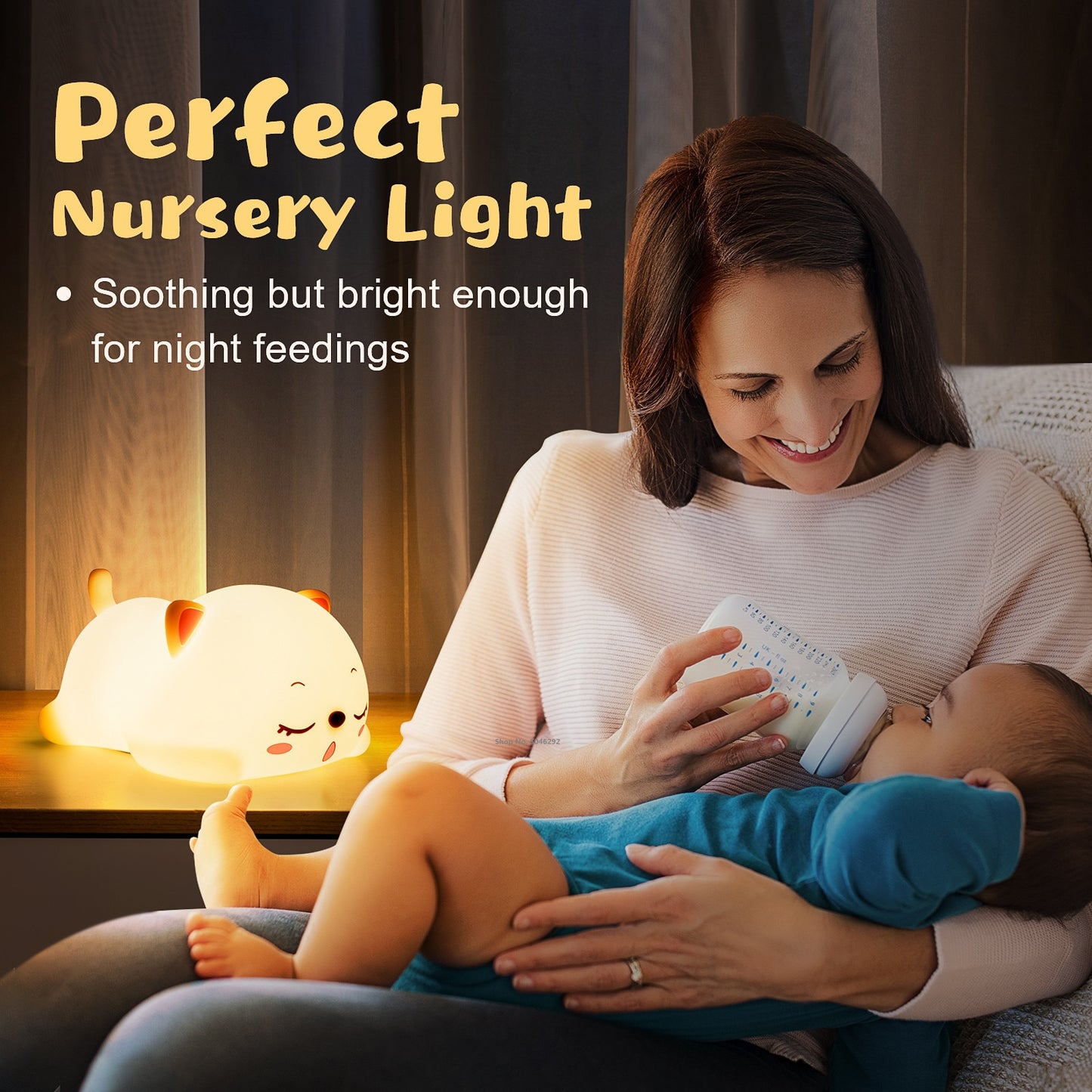Katze LED Nachtlicht Berührungssensor Fernbedienung Bunte Silikon USB Wiederaufladbare Schlafzimmer Nachttischlampe für Kinder Baby Geschenk