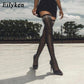 Runway Kristall Stretch Stoff Socke, Over-the-Knie Stiefel Oberschenkel Hohe Zehenspitze