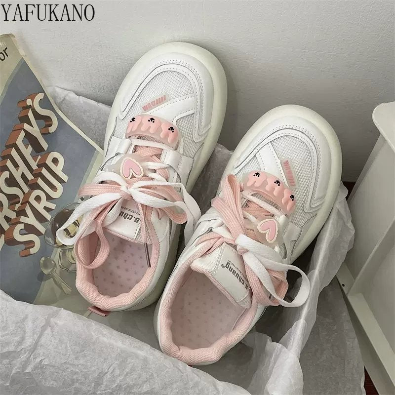 2022 Neue Frauen Freizeitschuhe, Weibliche Rosa Blau,  Vulkanisierte Sneakers Lace Up Canvas Schuhe