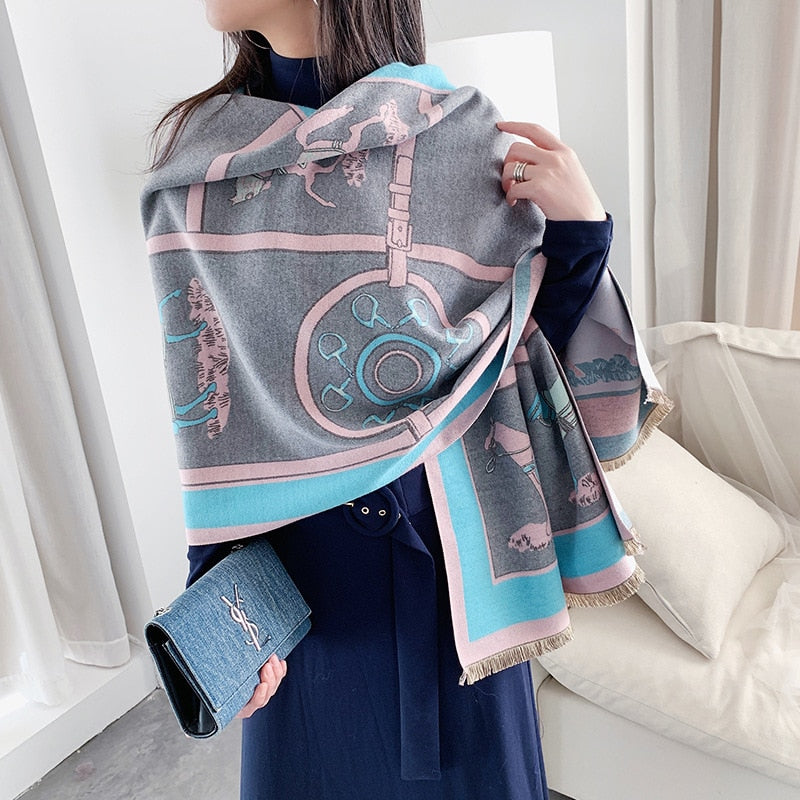 Damen  Winter Kaschmirschal Design, Warme Pashmina Decke