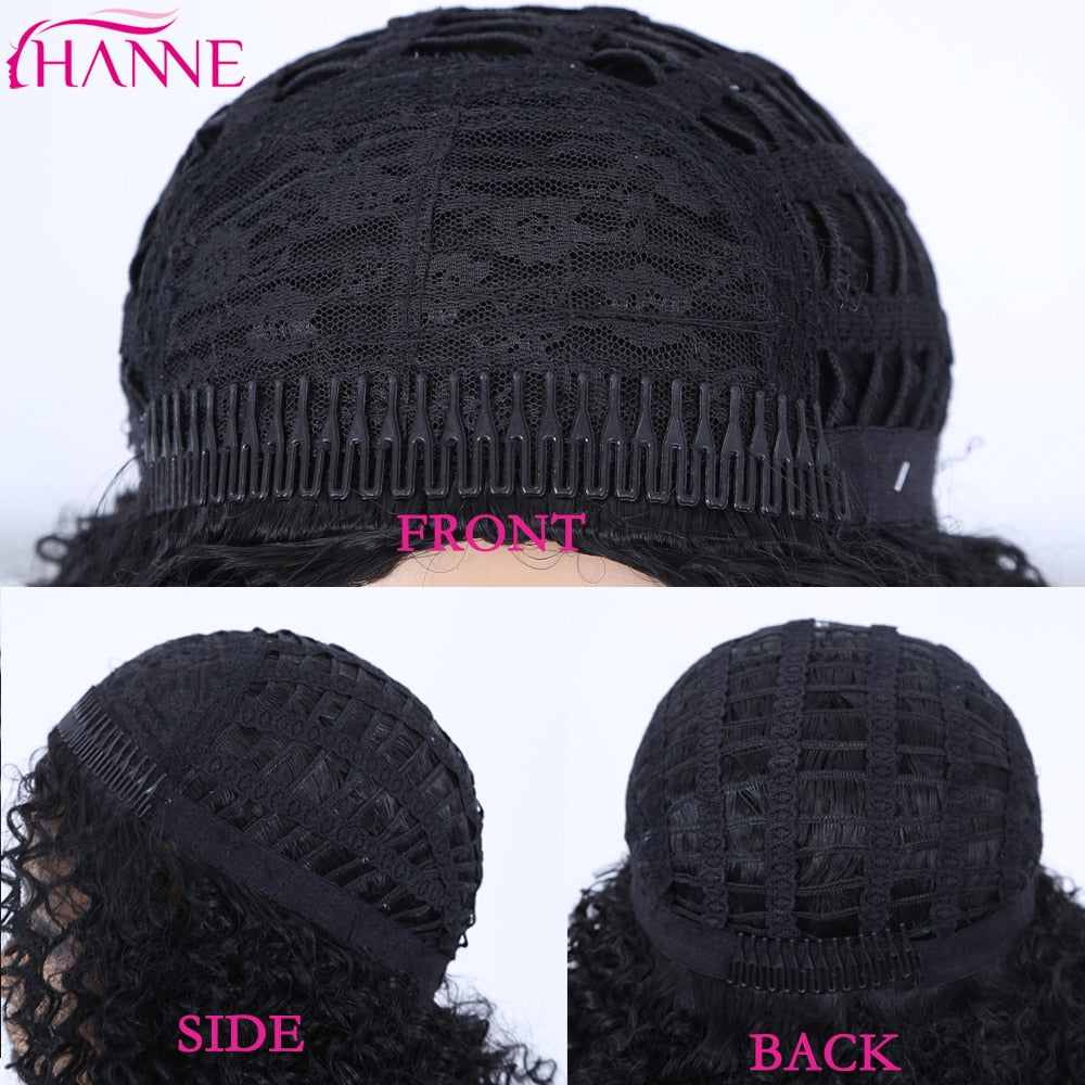 Afro Kinky Curly Synthetische Perücke Lila Perücke Curly Perruque Bob Synthétique, Kurze Perücken Für Schwarze Frauen, 3/4 Halbperücke Hitzebeständig