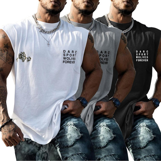 Modisches ärmelloses T-Shirt für Herren, Workout-Tank-Weste, lässige Sportwesten