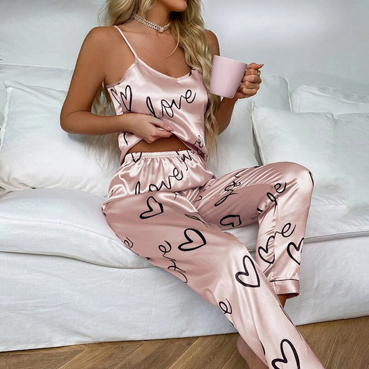 Damen Satin Seide Nachtwäsche, Sexy Dessous Pyjama Set