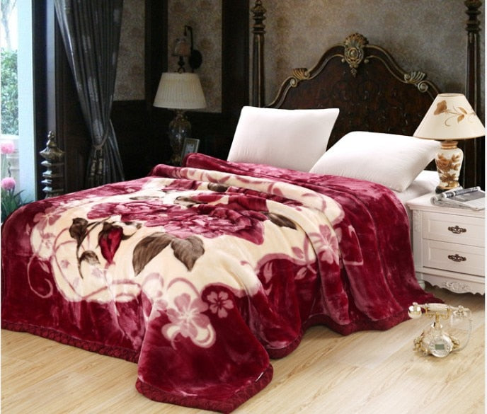 2–6 Kilogramm dicke, warme, flauschige, superweiche Rascheldecken, doppellagige Winter-Nerzdecke, fette Quilts, einzelne Decke in doppelter Größe