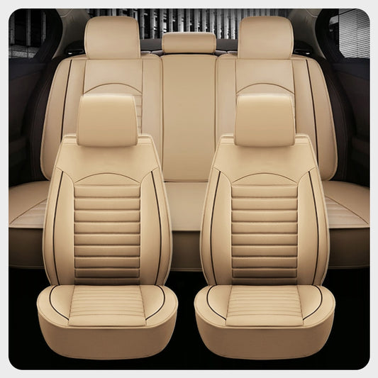 Luxus-Qualitäts-Leder-Autositzbezug, bequemer Vier-Jahreszeiten-Universal-Vorder-/Hinten-/Komplettbezug-Kissen-Autositzschutz