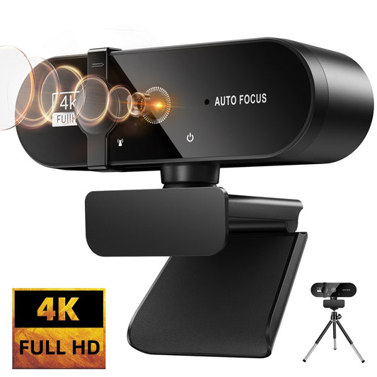 Webcam 4K 1080P Mini Kamera 2K Full HD, Webcam mit Mikrofon 15-30fps USB, Web Cam für Youtube PC Laptop Videoaufnahme Kamera