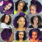 Afro Kinky Curly Synthetische Perücke Lila Perücke Curly Perruque Bob Synthétique, Kurze Perücken Für Schwarze Frauen, 3/4 Halbperücke Hitzebeständig