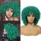 Afro Kinky Curly Synthetische Perücke Lila Perücke Curly Perruque Bob Synthétique, Kurze Perücken Für Schwarze Frauen, 3/4 Halbperücke Hitzebeständig