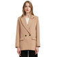 Herbst- und Frühlings-Blazerjacke für Damen, lässiger, einfarbiger, zweireihiger, dekorativer Mantel mit Taschen