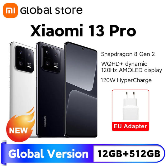 Xiaomi 13 Pro 12GB 512 GB, 5G Globale Version, Snapdragon 8 Gen 2 Octa-Core 6,73" Display, 120 Hz 50 MP Leica Kamera, 120 W Schnellladung, 2 SIM-Karten