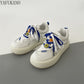 2022 Neue Frauen Freizeitschuhe, Weibliche Rosa Blau,  Vulkanisierte Sneakers Lace Up Canvas Schuhe