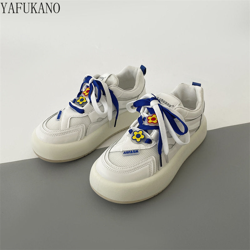 2022 Neue Frauen Freizeitschuhe, Weibliche Rosa Blau,  Vulkanisierte Sneakers Lace Up Canvas Schuhe