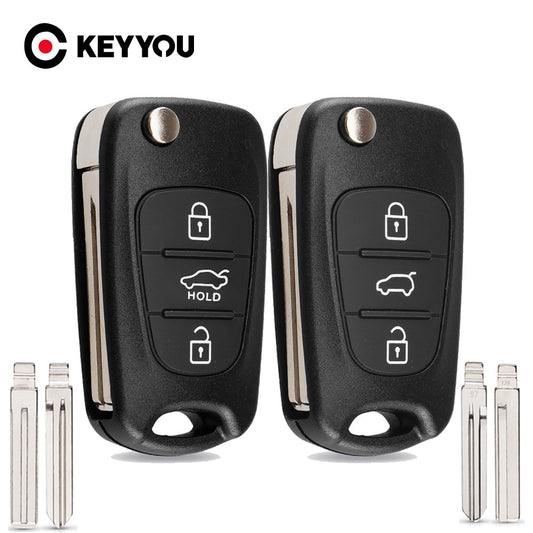 KEYYOU Neue Remote Key Shell Für Hyundai I20, I30, IX35, I35 Accent Kia Picanto Sportage K5, 3 Tasten Flip Folding remote Key Fall
