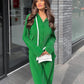 2-teilige Damen-Hosen mit weitem Bein, Anzug und drapiertes Hemd