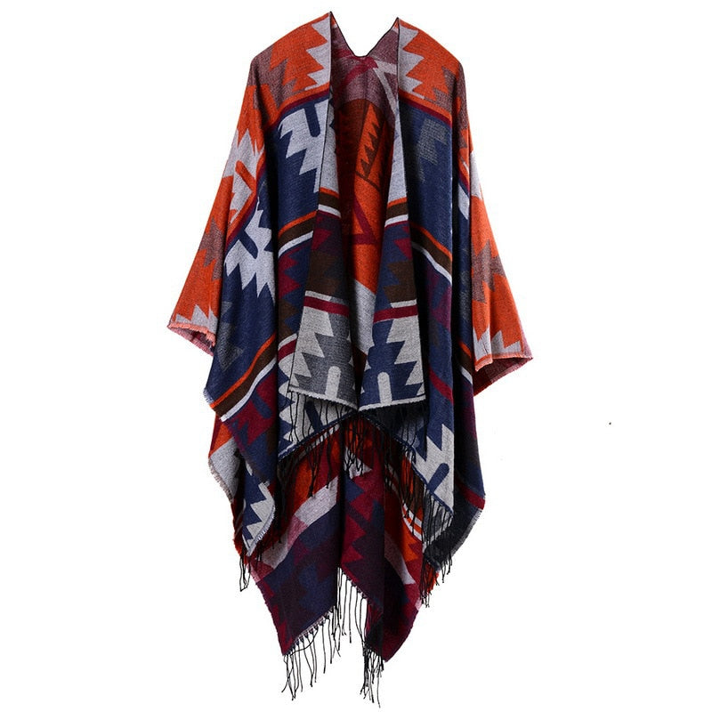 Nachahmung Kaschmir Damen, Schal Winter Warme Schal Wrap Bequeme Weibliche Gestrickte Dicke Decke