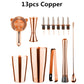 Cocktail Shaker Bar Set: 2 gewichtete Boston Shaker, Cocktail-Sieb, Jigger, Muddler und Löffel, Eiszange und 6 Flaschenausgießer