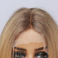 EASIHAIR Gerade Blonde Spitze Front Synthetische Perücken mit Baby Haar, Lange Frauen Spitze Perücken   Hitzebeständig