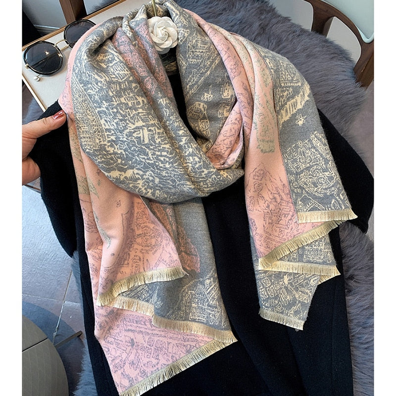 Damen  Winter Kaschmirschal Design, Warme Pashmina Decke