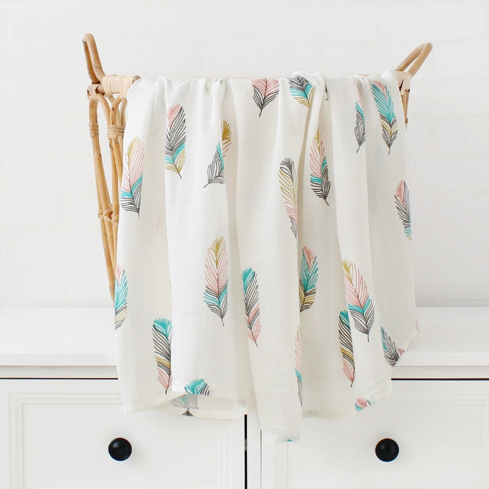 120x120cm 70% Bambus + 30% Baumwolle Babydecken für Neugeborene,  Wickeldecke für Baby